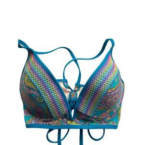Shade & Shore Womens Paisley Pattern Bikini Top Size 34 B Colorful